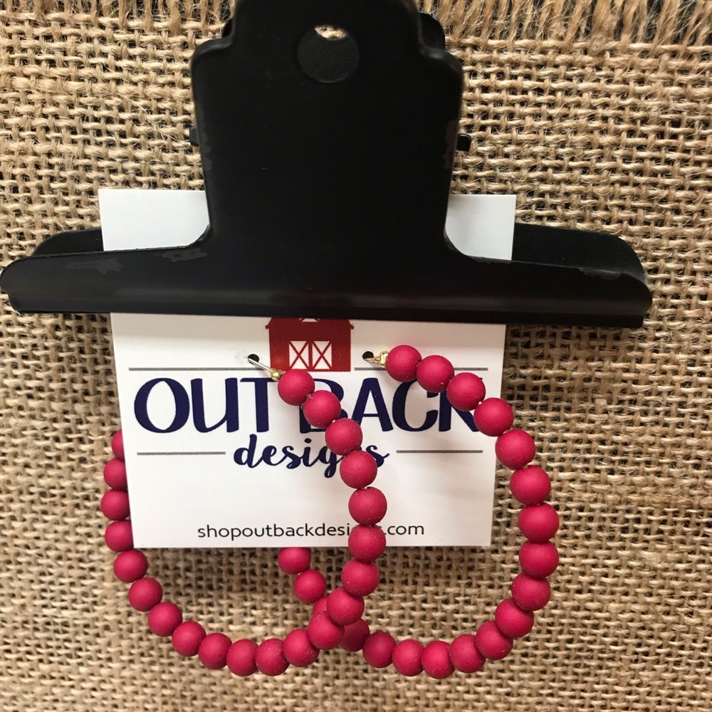 Lightweight Matte, Pink Beaded Earrings NWT